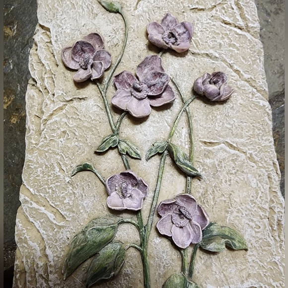 Rare Find Signed Vintage Cheri Blum 3D Resin Wall Art Plaques Flowers in Vases - Picture 3 of 6